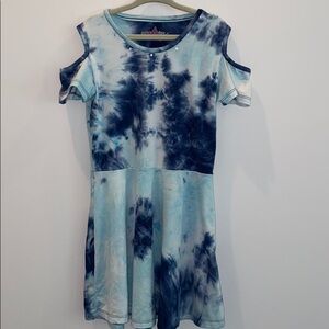 Hannah Sky Tie-Dye Cold Shoulder Dress